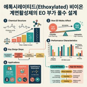 ai thumbnail infographic 에톡시레이티드Ethoxylated 비이온 계면활성제의 EO 부가 몰수 설계 1789968428